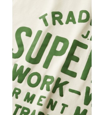 Superdry T-shirt da lavoro bianca per articoli lavorati