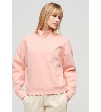 Superdry Sport Tech sweatshirt med dragkedja och avslappnad passform rosa