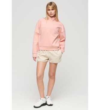 Superdry Sport Tech sweatshirt med dragkedja och avslappnad passform rosa