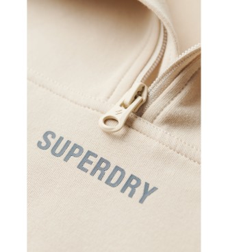 Superdry Sport Tech sweatshirt med lynls i afslappet pasform beige