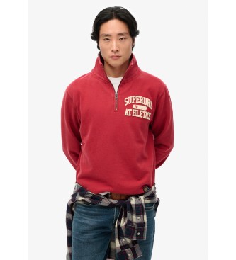 Superdry Casaco desportivo vintage com meio fecho vermelho