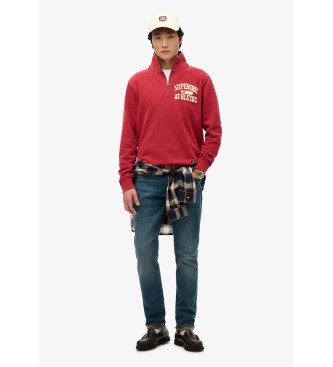 Superdry Casaco desportivo vintage com meio fecho vermelho