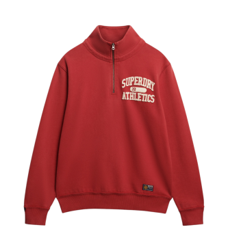 Superdry Casaco desportivo vintage com meio fecho vermelho