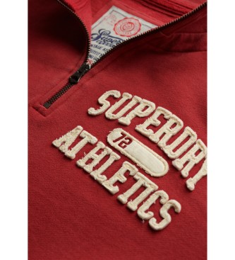 Superdry Casaco desportivo vintage com meio fecho vermelho