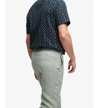 Superdry Merchant Linen Trousers green