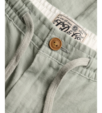 Superdry Merchant Linen Trousers green