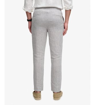 Superdry Pantalón Merchant Linen gris