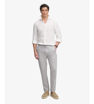 Superdry Pantalón Merchant Linen gris