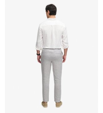Superdry Pantalón Merchant Linen gris