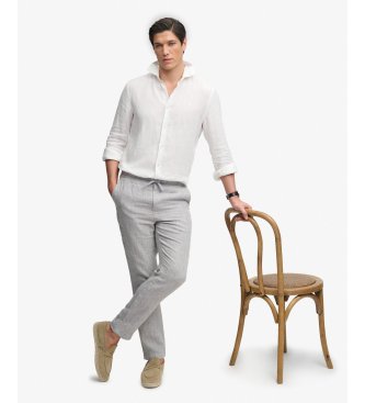 Superdry Pantalón Merchant Linen gris