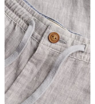 Superdry Pantalón Merchant Linen gris