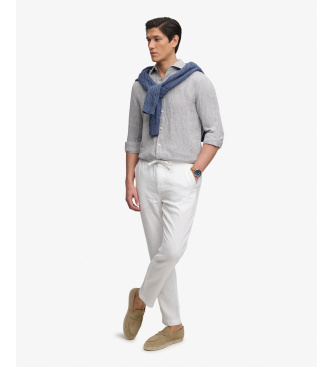 Superdry Pantaloni Merchant in lino bianco