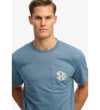 Superdry Merchant Grafična žepna majica modra