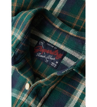 Superdry Camisa gruesa de cuadros Merchant Store verde