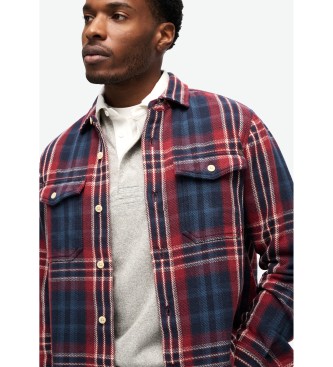 Superdry Camisa xadrez azul-marinho da Merchant Store, vermelha