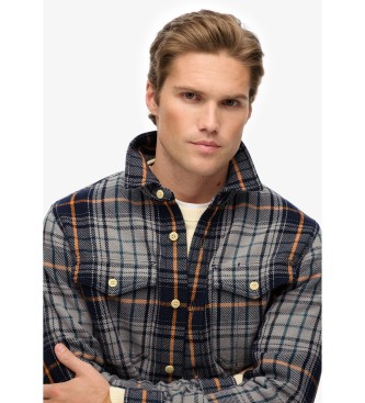 Superdry Camisa pesada xadrez Homestead Navy do comerciante
