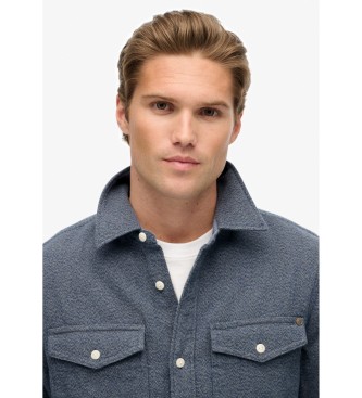 Superdry Koopman Zwaar Flanellen Overhemd Blauw
