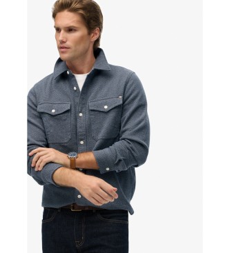 Superdry Koopman Zwaar Flanellen Overhemd Blauw