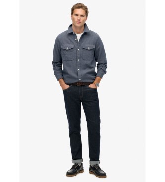 Superdry Koopman Zwaar Flanellen Overhemd Blauw
