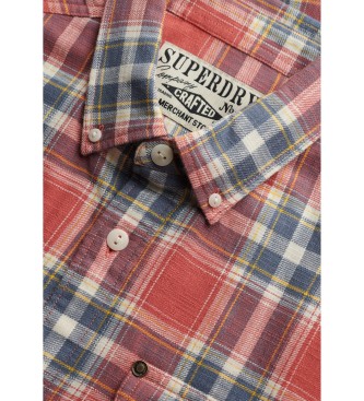 Superdry Czerwona koszula w kratę Merchant Lite