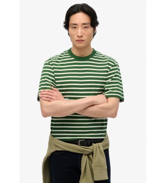 Superdry T-shirt s riscas verde do comerciante
