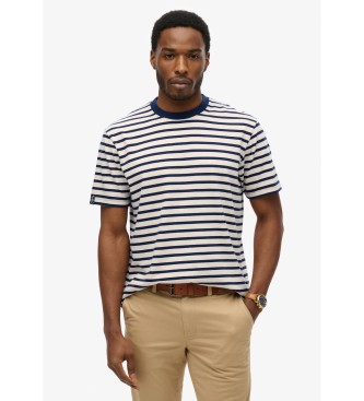 Superdry T-shirt do comerciante azul-marinho, branco