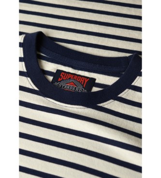 Superdry T-shirt do comerciante azul-marinho, branco