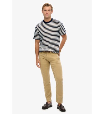 Superdry Merchant Stripe T-shirt wit, marineblauw