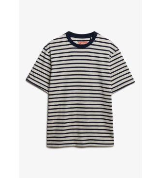 Superdry Merchant Stripe T-shirt wit, marineblauw