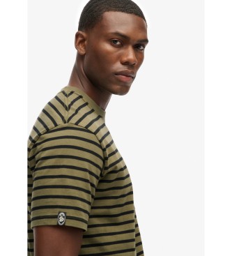 Superdry T-shirt com riscas verde