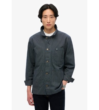 Superdry Kurtka Merchant Stripe niebiesko-szara 