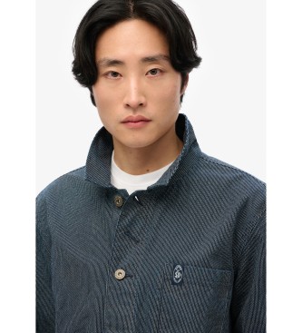 Superdry Kurtka Merchant Stripe niebiesko-szara 