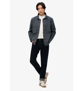 Superdry Kurtka Merchant Stripe niebiesko-szara 