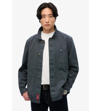 Superdry Kurtka Merchant Stripe niebiesko-szara 