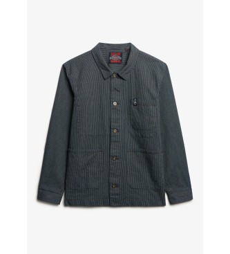 Superdry Kurtka Merchant Stripe niebiesko-szara 