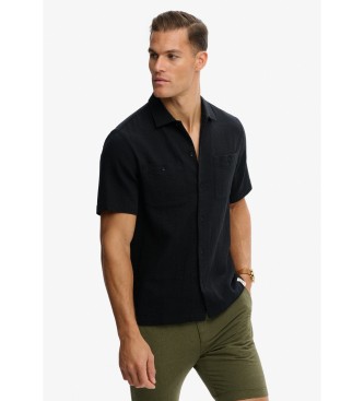 Superdry Camisa texturizada Merchant preta