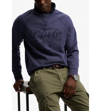 Superdry Merchant Vintage Print marinbl� sweatshirt