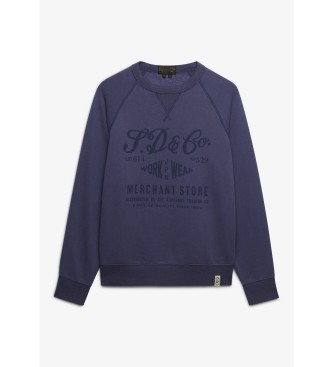 Superdry Merchant Vintage Print marinbl� sweatshirt