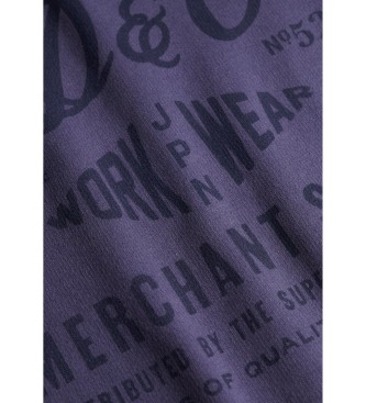 Superdry Merchant Vintage Print marinbl� sweatshirt