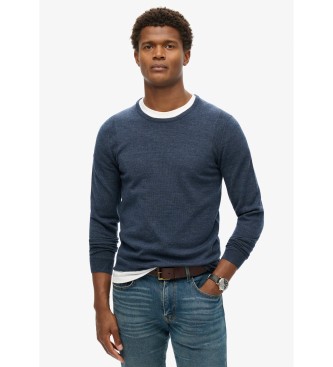 Superdry Maglione in lana merino blu