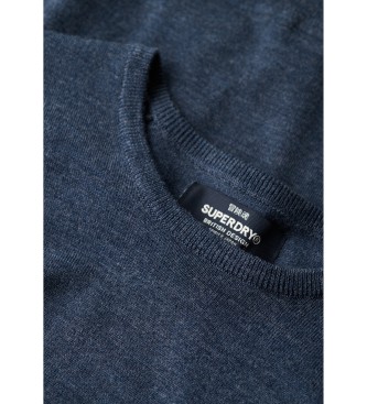 Superdry Maglione in lana merino blu