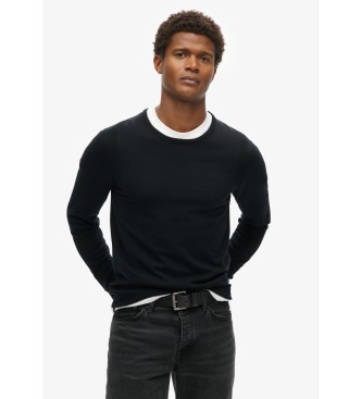 Superdry Maglione in lana merino nera