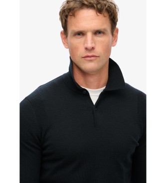 Superdry Black merino wool jumper