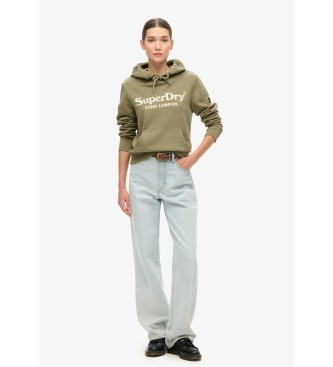 Superdry Venue metallic finish hoodie green