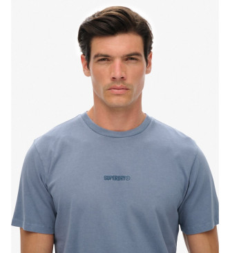 Superdry Micro Logo T-shirt Flint Stone blau