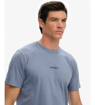 Superdry Micro Logo T-shirt Flint Stone blau