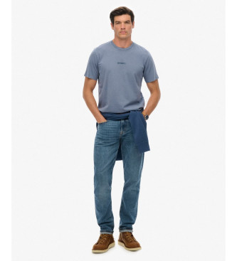 Superdry Micro Logo T-shirt Flint Stone blau