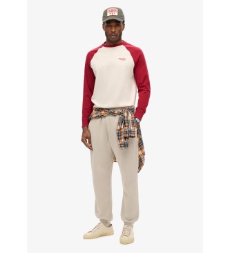 Superdry Pantalon de jogging avec micrologo imprim beige