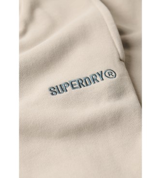 Superdry Jogger hlače z bež potiskom mikrologa