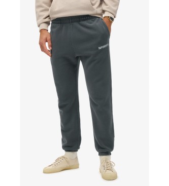 Superdry Pantaln jogger con micrologotipo estampado gris 